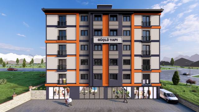 Güçlü Konakları dış cephe render görseli 1 – Bayburt Şingah Mahallesi