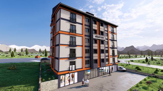 Güçlü Konakları dış cephe render görseli 2 – Bayburt Şingah Mahallesi
