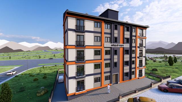 Güçlü Konakları dış cephe render görseli 5 – Bayburt Şingah Mahallesi