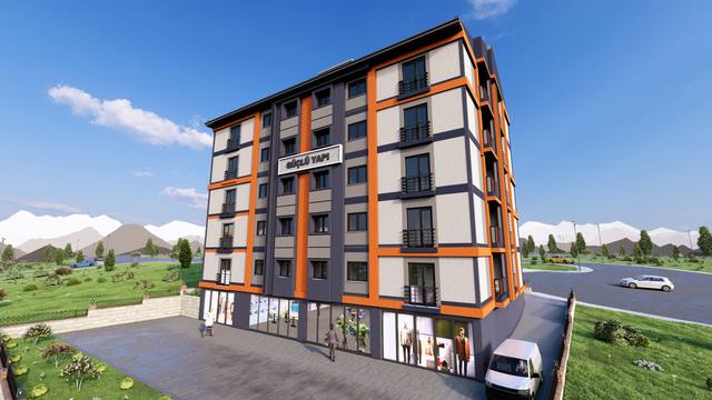 Güçlü Konakları dış cephe render görseli 8 – Bayburt Şingah Mahallesi
